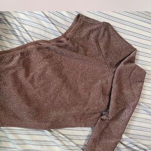 SHEIN Shimmering Mauve Long Sleeve Top